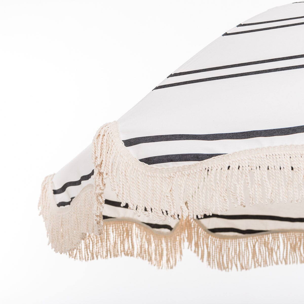 The Rio Fringed Umbrella - Malibu Black Stripe Rio Fringed Umbrella Business & Pleasure Co.