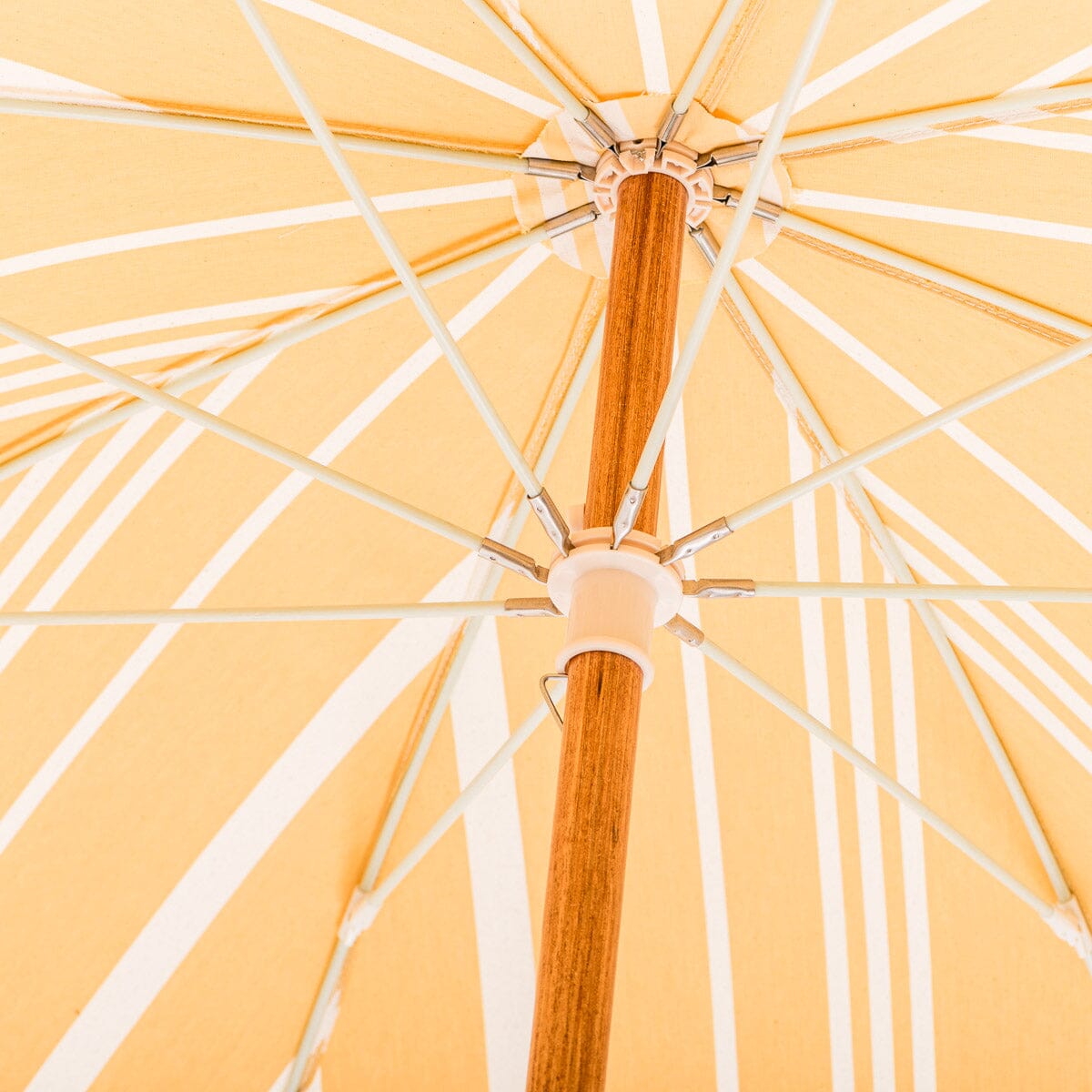 The Rio Fringed Umbrella - Vintage Yellow Stripe Rio Fringed Umbrella Business & Pleasure Co.