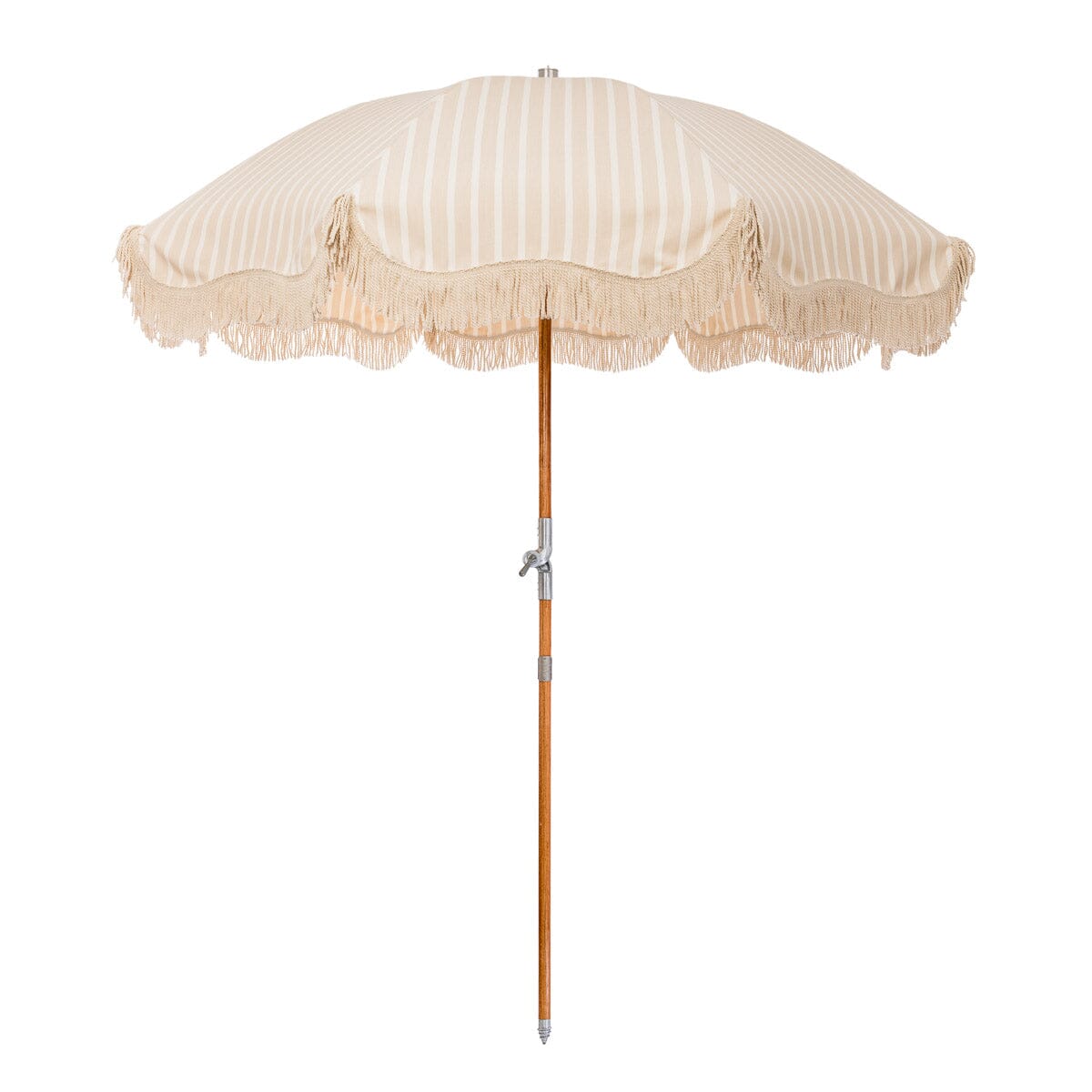 The Premium Beach Umbrella - Monaco Natural Stripe Premium Beach Umbrella Business & Pleasure Co