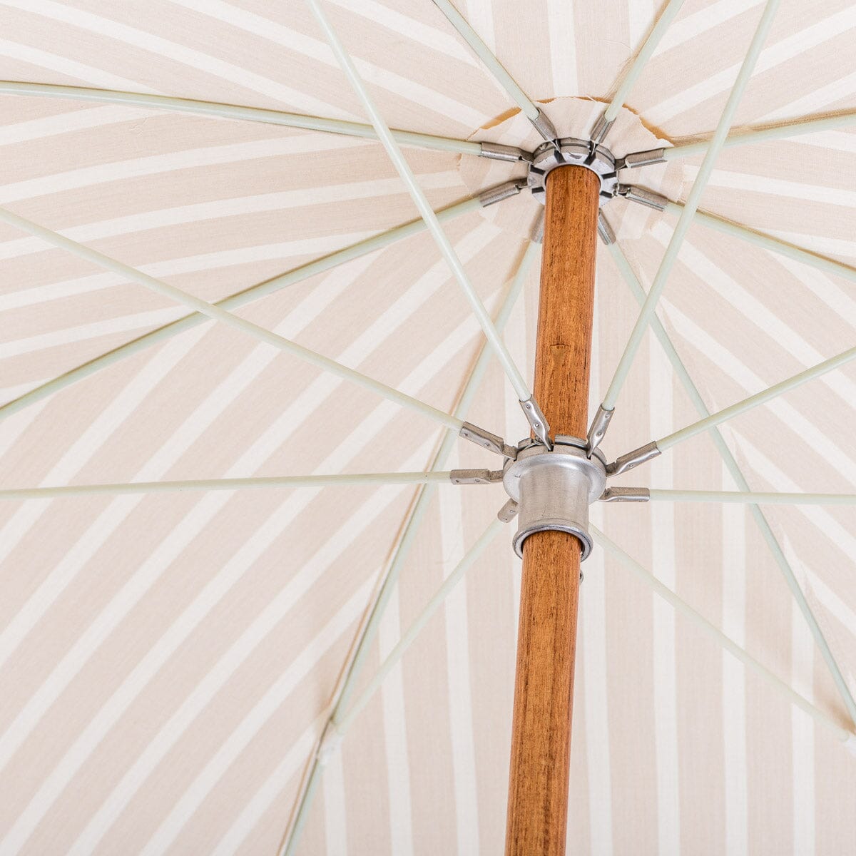 The Premium Beach Umbrella - Monaco Natural Stripe Premium Beach Umbrella Business & Pleasure Co