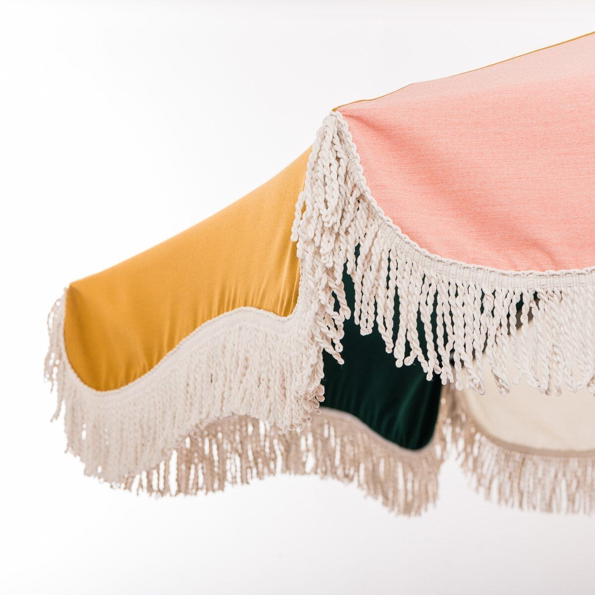 The Resort Market Umbrella in 70s Panel Cinque | 10' Antique White Frame Bundle Business & Pleasure Co.