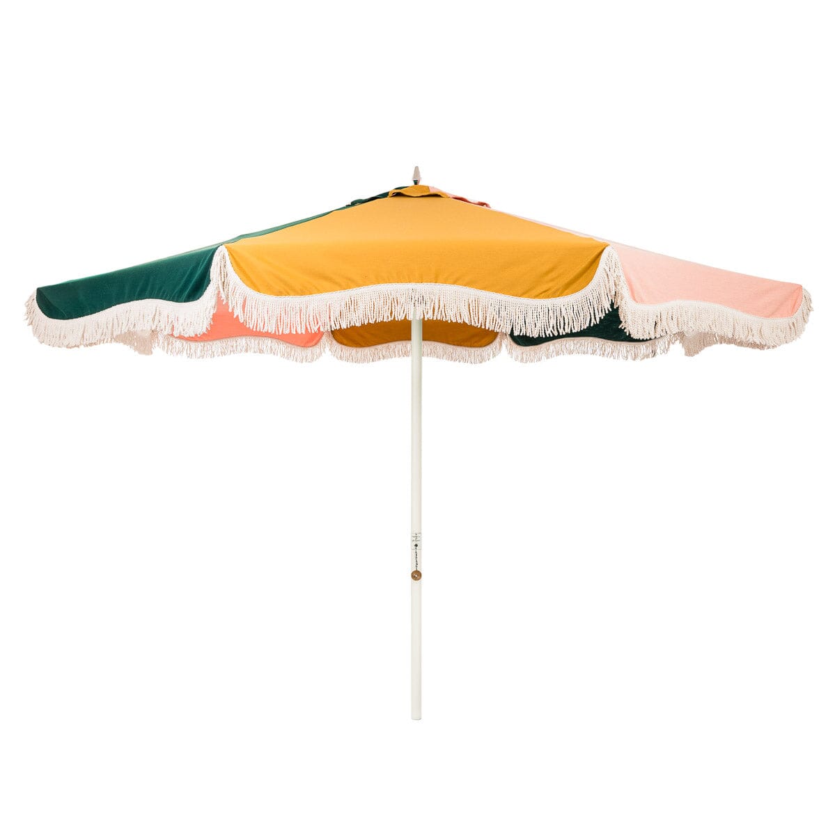 The Resort Market Umbrella in 70s Panel Cinque | 12' Antique White Frame Bundle Business & Pleasure Co.