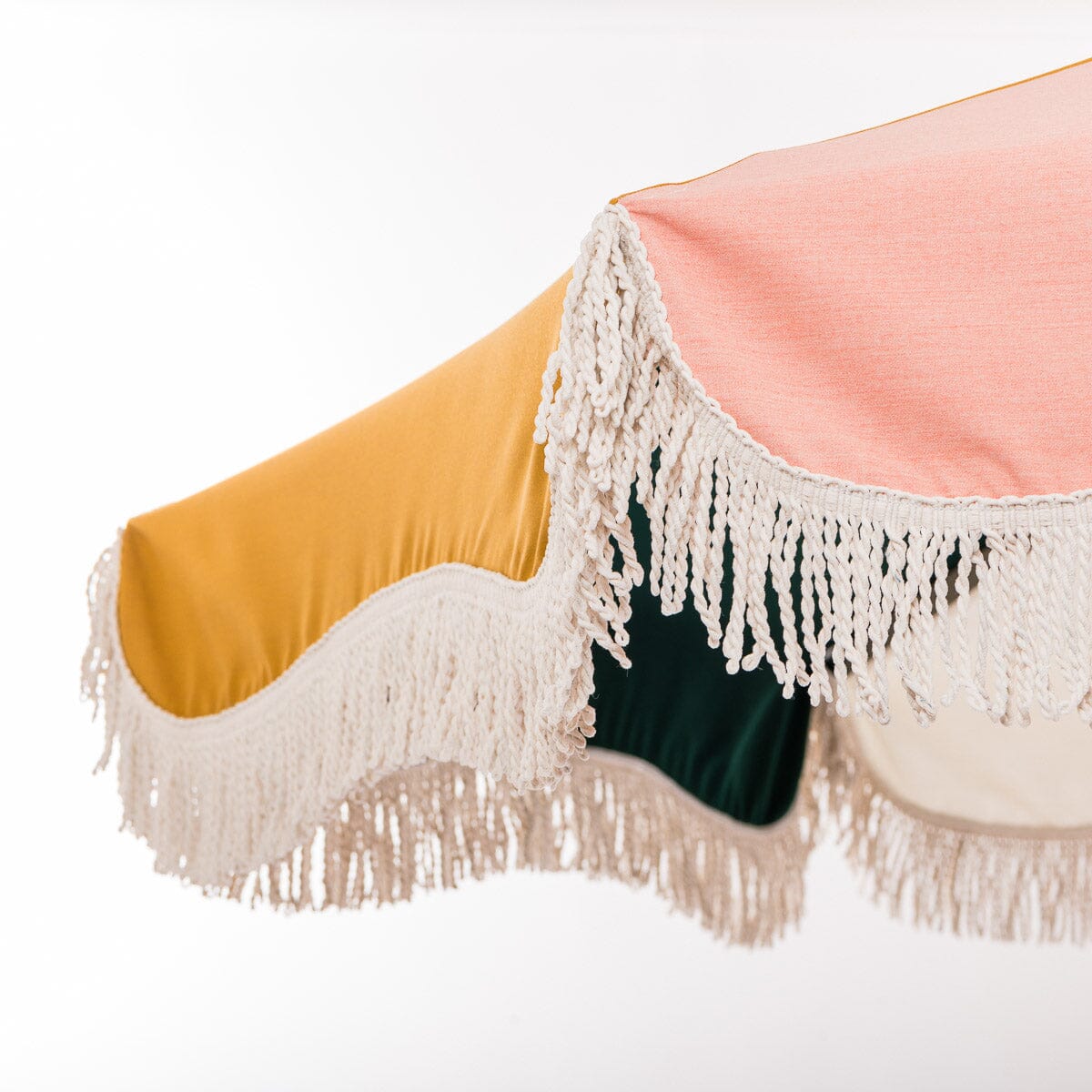 The Resort Market Umbrella in 70s Panel Cinque | 12' Antique White Frame Bundle Business & Pleasure Co.