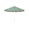 Swatch for The Resort Market Umbrella in Bistro Green Stripe | 8' Antique White Frame