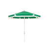 Swatch for The Resort Market Umbrella in Border Valance Canyon Green | 8' Antique White Frame