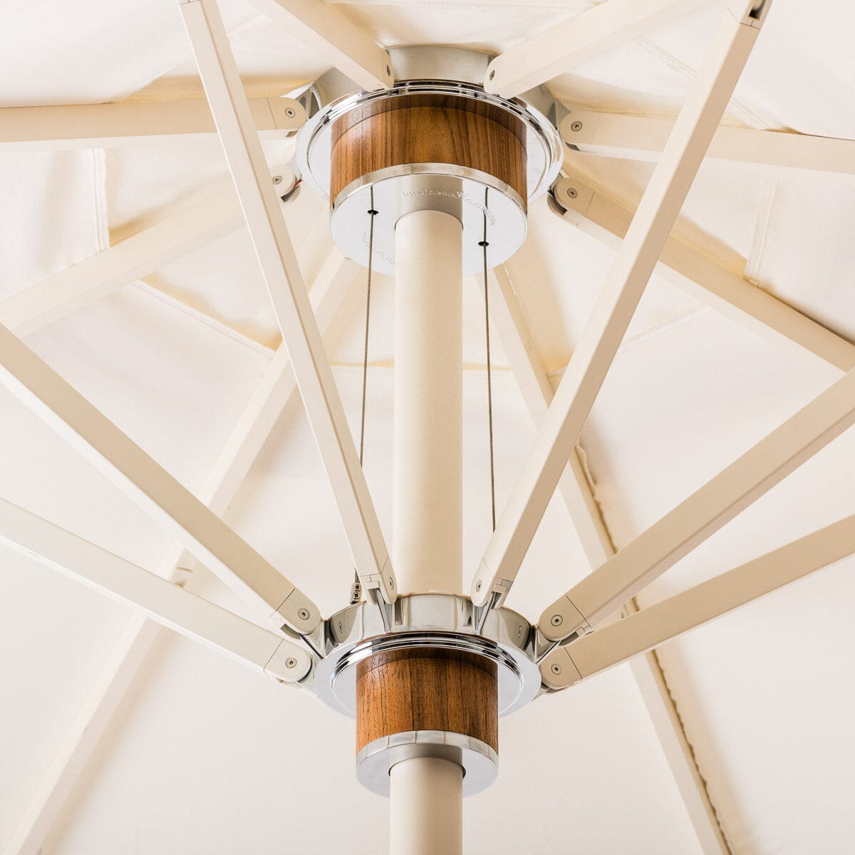 The Resort Market Umbrella in Border Valance Le Sirenuse | 12' Antique White Frame Bundle Business & Pleasure Co.