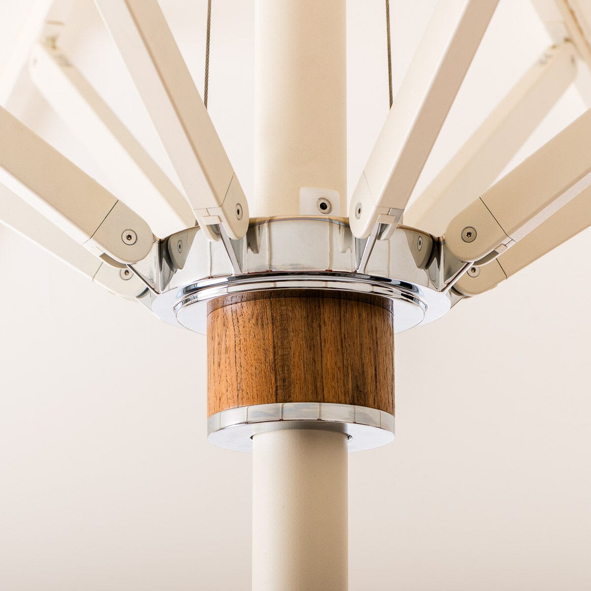 The Resort Market Umbrella in Border Valance Le Sirenuse | 12' Antique White Frame Bundle Business & Pleasure Co.