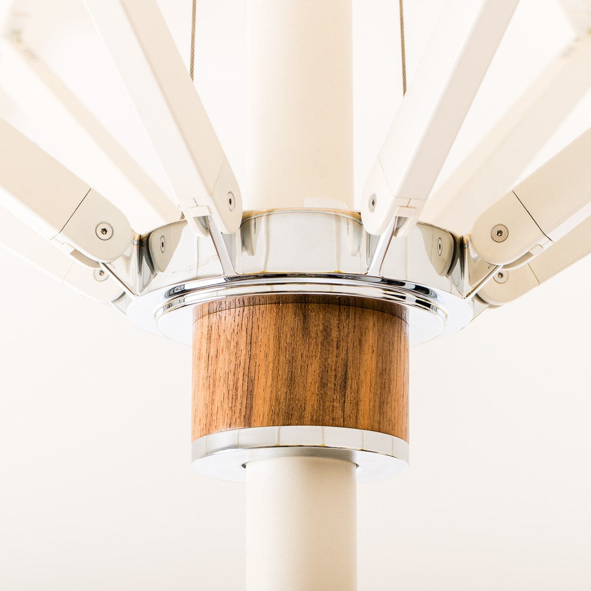 The Resort Market Umbrella in Border Valance Mimosa Yellow | 10' Antique White Frame Bundle Business & Pleasure Co.