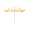 Swatch for The Resort Market Umbrella in Border Valance Mimosa Yellow | 8' Antique White Frame