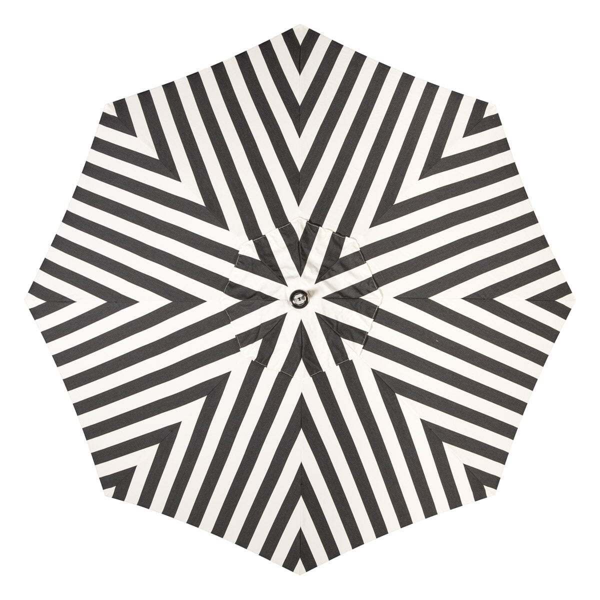 The Resort Market Umbrella in Crew Vintage Black Stripe | 10' Transfer Teak Frame Resort Market Umbrella Business & Pleasure Co.