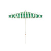 Swatch for The Resort Market Umbrella in Crew Canyon Green Stripe | 8' Antique White Frame