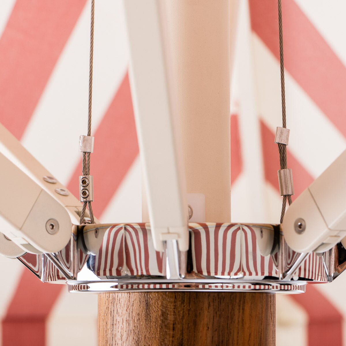 The Resort Market Umbrella in Crew Le Sirenuse Stripe | 10' Antique White Frame Bundle Business & Pleasure Co.