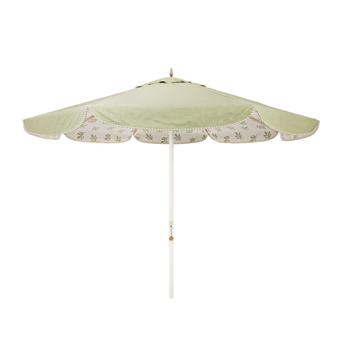 The Resort Market Umbrella in Casa Seaglass Jade Green | 10' Antique White Frame Bundle Business & Pleasure Co.