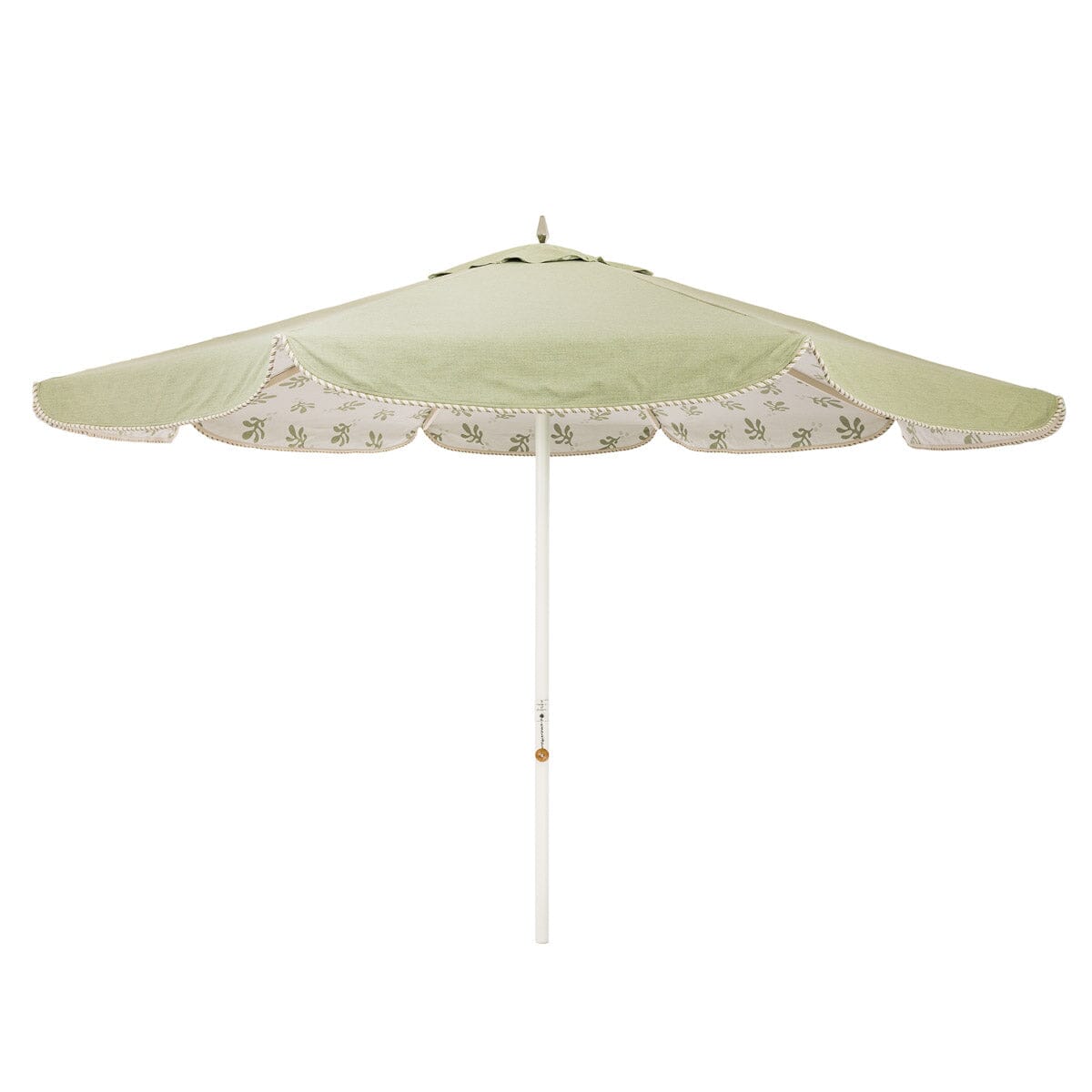 The Resort Market Umbrella in Casa Seaglass Jade Green | 12' Antique White Frame Bundle Business & Pleasure Co.