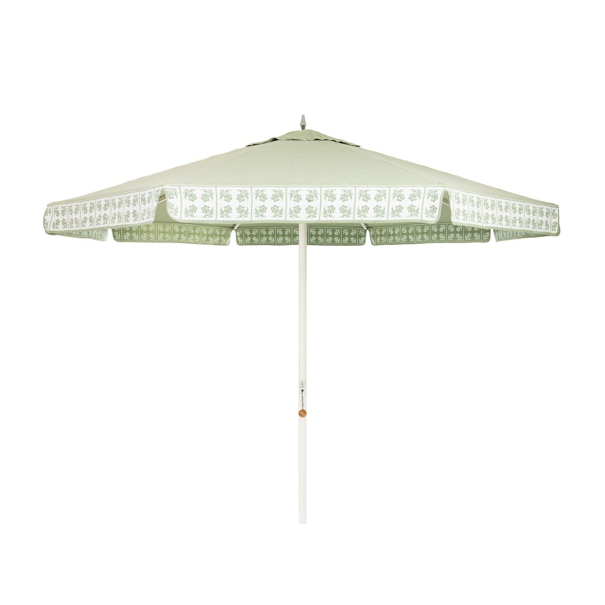 Product image of The Resort Market Umbrella x Julia Berolzheimer in Jacquard Green | 10' Antique White Frame Resort Market Bundle B&P Co. x Julia Berolzheimer
