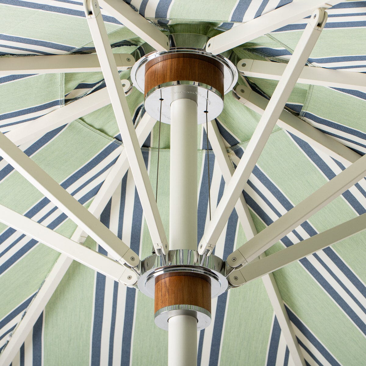 The Resort Market Umbrella - Octagon - Canopy 10 x Julia Berolzheimer in Green Stripes B&P Co. x Julia Berolzheimer