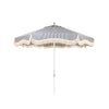 Swatch for The Resort Market Umbrella in Lauren's Navy Stripe | 8' Antique White Frame