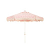 Swatch for The Resort Market Umbrella in Lauren's Pink Stripe | 8' Antique White Frame