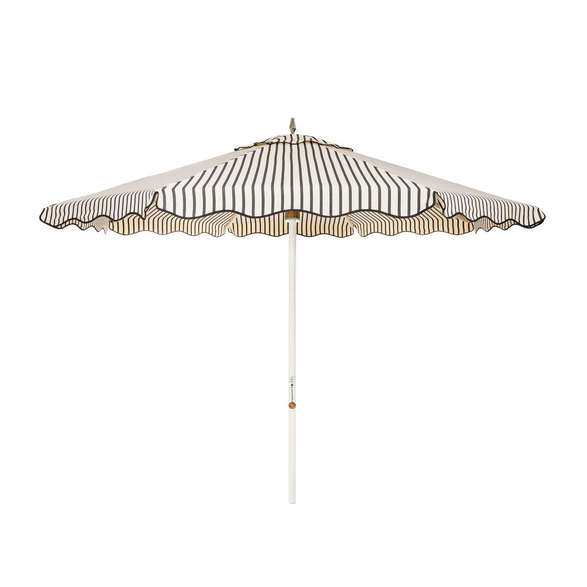 Product image of The Resort Market Umbrella in Monaco Black Stripe | 10' Antique White Frame Bundle Business & Pleasure Co.