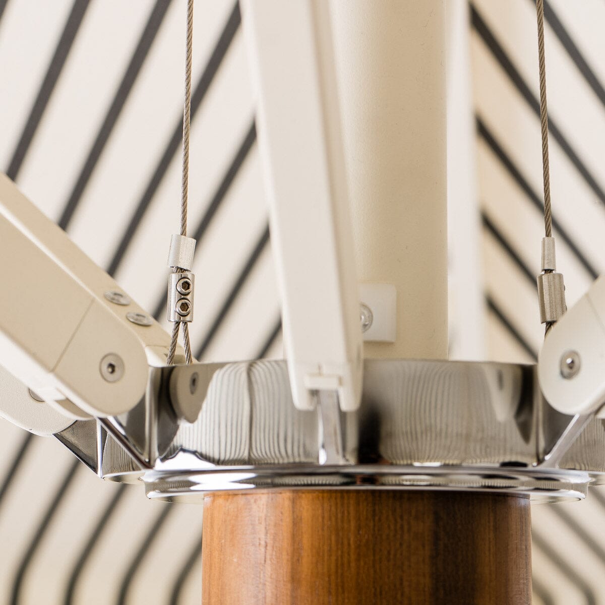 The Resort Market Umbrella in Monaco Black Stripe | 10' Antique White Frame Bundle Business & Pleasure Co.