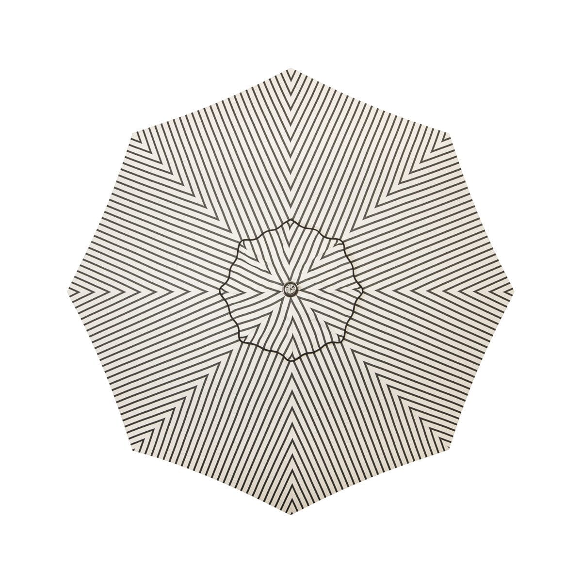 The Resort Market Umbrella in Monaco Black Stripe | 8' Antique White Frame Bundle Business & Pleasure Co.