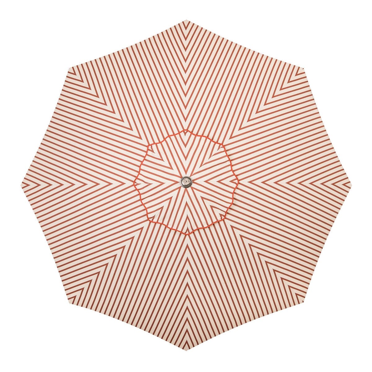 The Resort Market Umbrella in Monaco Le Sirenuse Stripe | 10' Antique White Frame Bundle Business & Pleasure Co.
