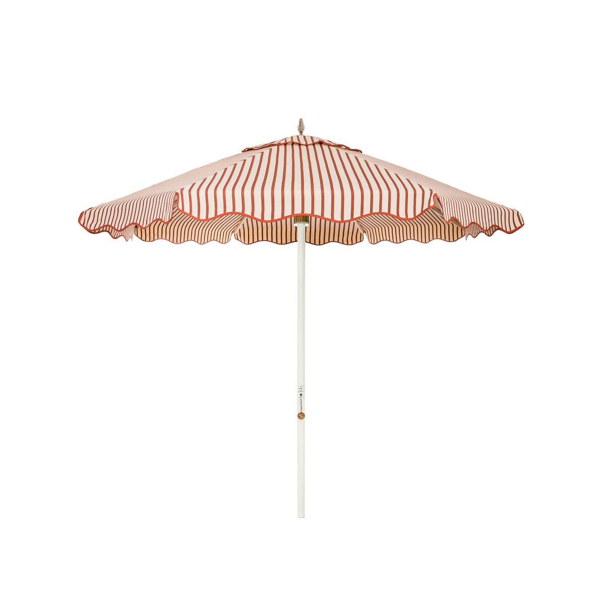 The Resort Market Umbrella in Monaco Le Sirenuse Stripe | 8' Antique White Frame Bundle Business & Pleasure Co.