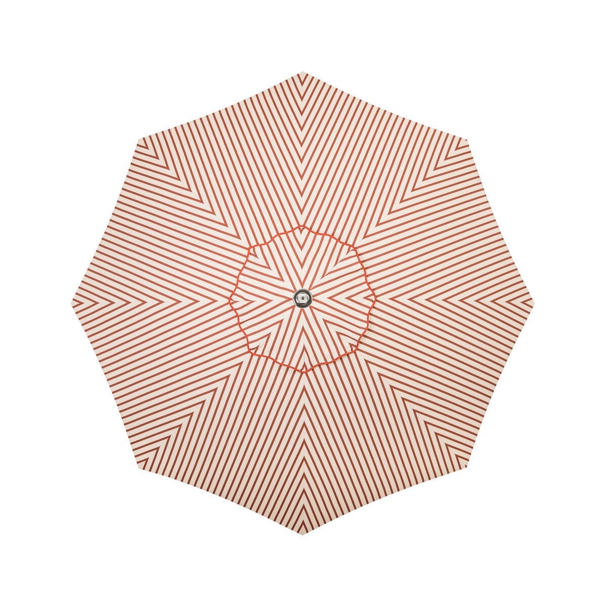 The Resort Market Umbrella in Monaco Le Sirenuse Stripe | 8' Antique White Frame Bundle Business & Pleasure Co.