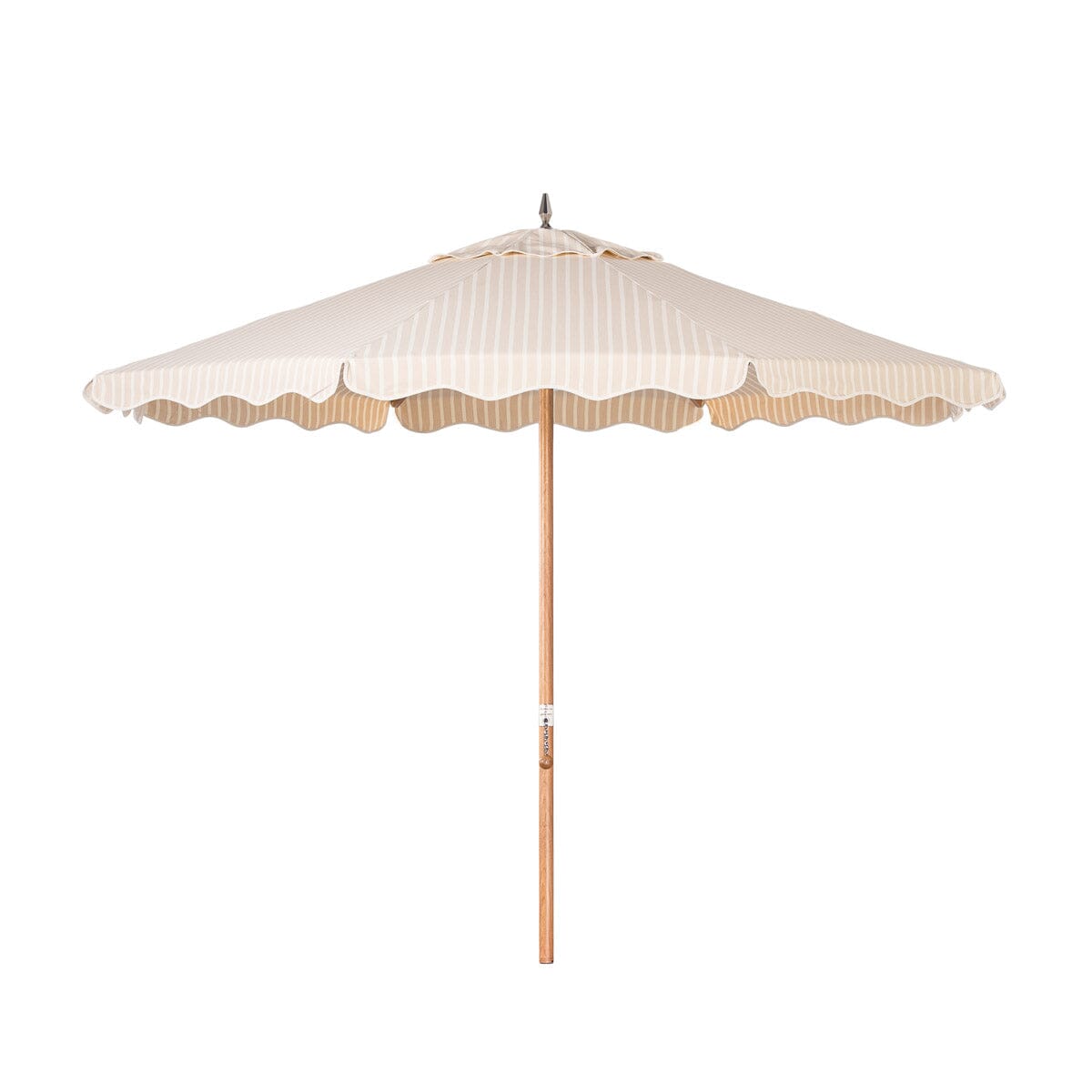 Product image of The Resort Market Umbrella in Monaco Natural Stripe | 10' Transfer Teak Frame Resort Market Umbrella Business & Pleasure Co.