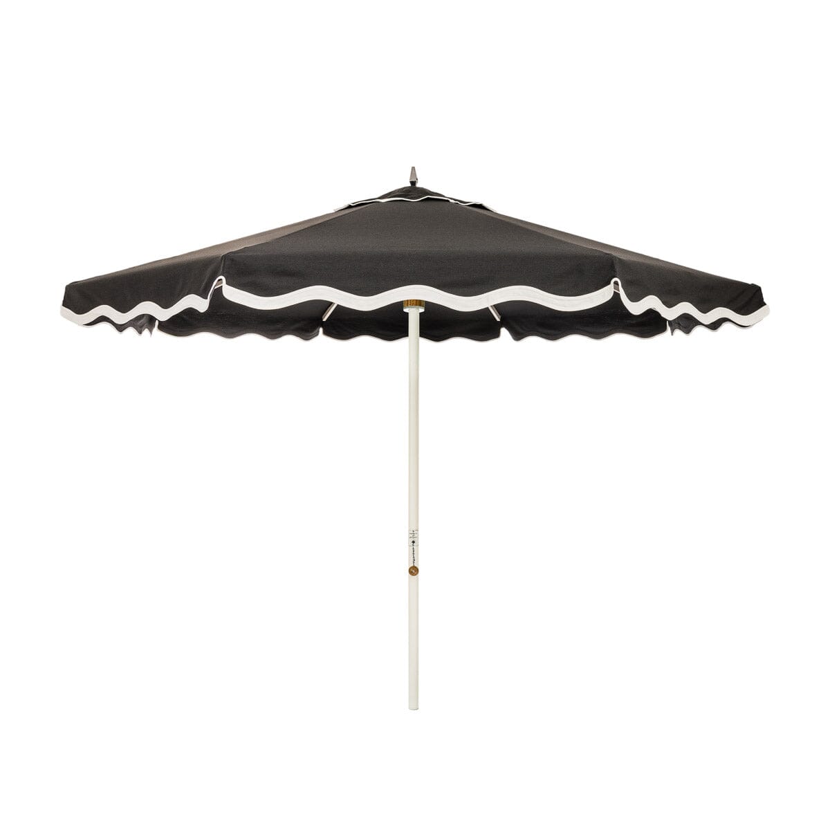The Resort Market Umbrella in Rivie Black | 10' Antique White Frame Bundle Business & Pleasure Co.