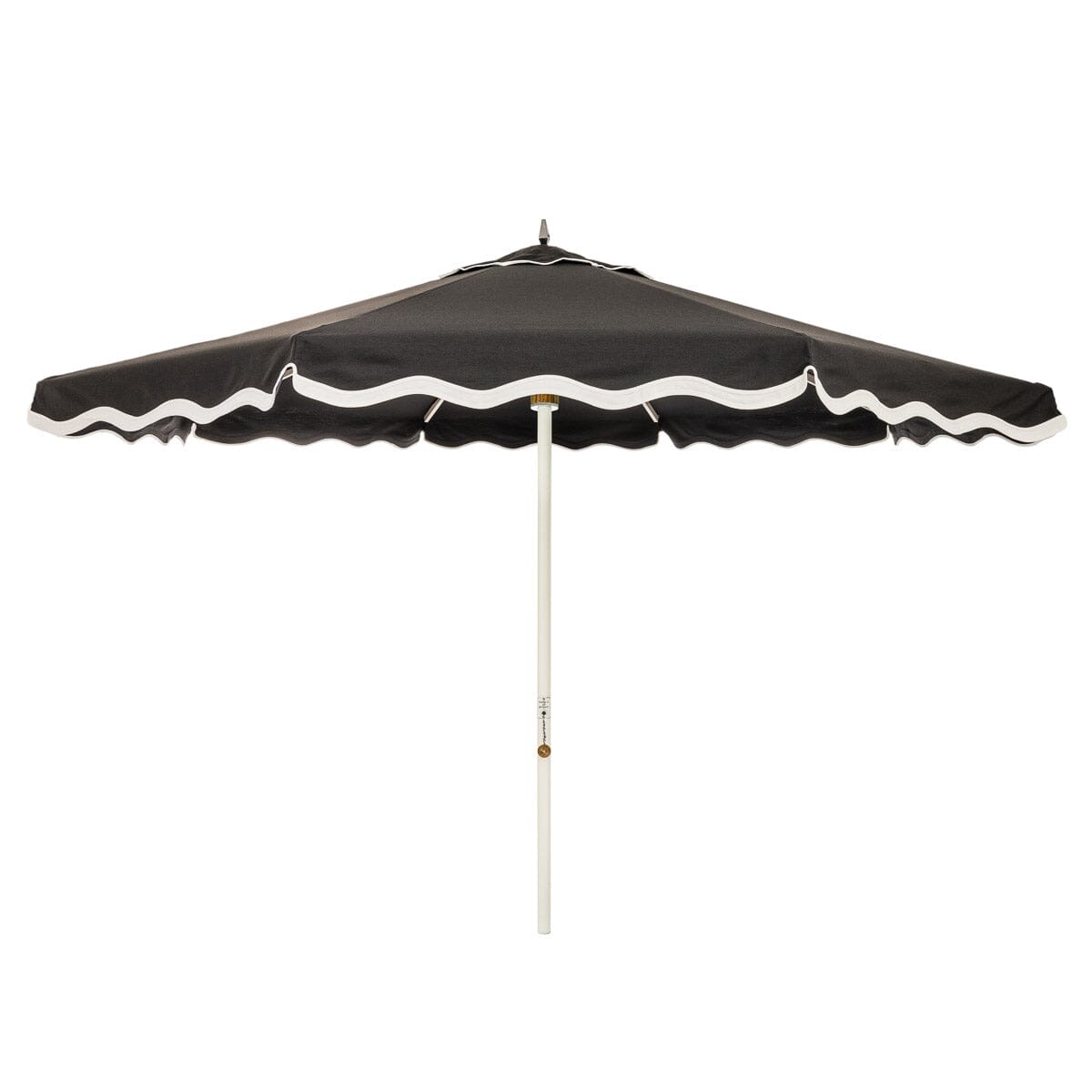 The Resort Market Umbrella in Rivie Black | 12' Antique White Frame Bundle Business & Pleasure Co.