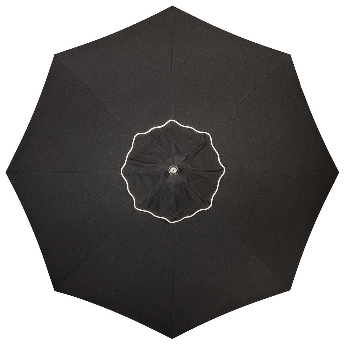 The Resort Market Umbrella in Rivie Black | 12' Antique White Frame Bundle Business & Pleasure Co.