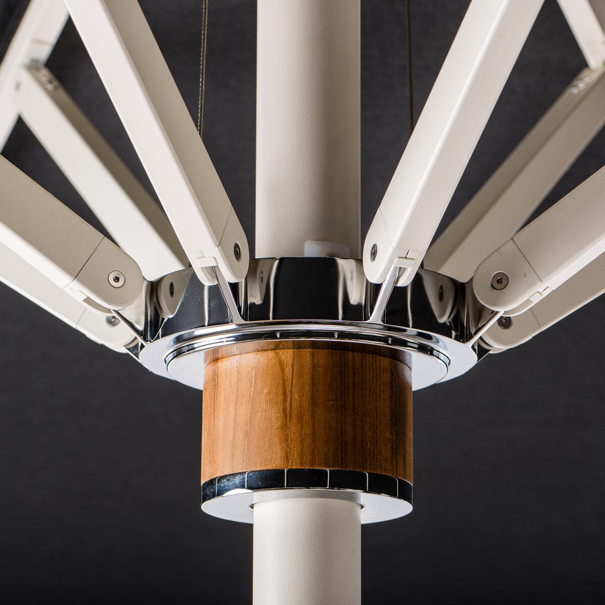 The Resort Market Umbrella in Rivie Black | 12' Antique White Frame Bundle Business & Pleasure Co.