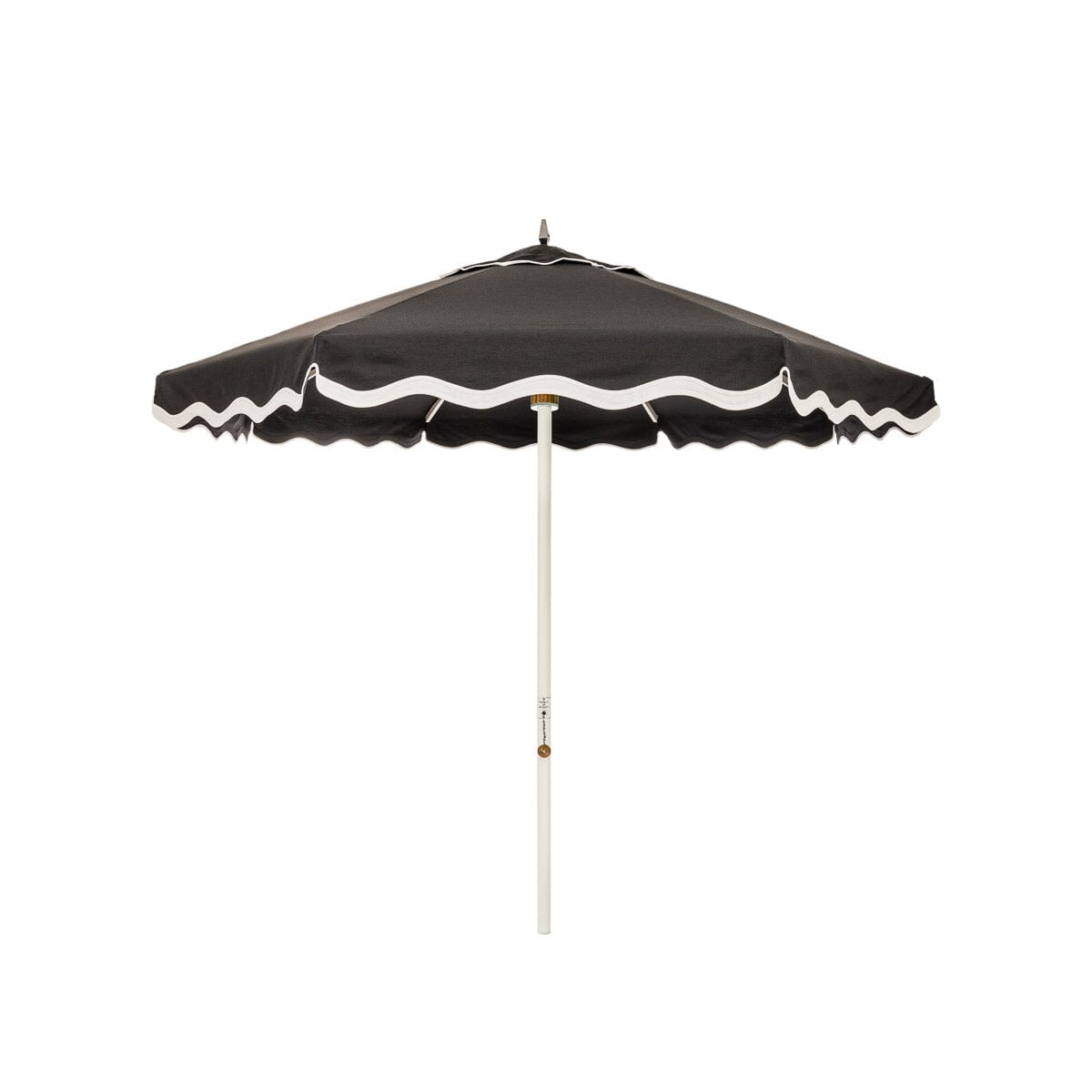 The Resort Market Umbrella in Rivie Black | 8' Antique White Frame Bundle Business & Pleasure Co.