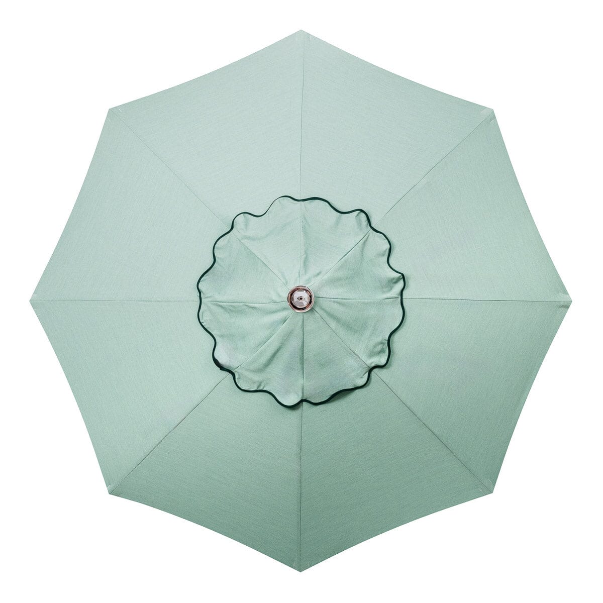 The Resort Market Umbrella in Rivie Green | 10' Antique White Frame Bundle Business & Pleasure Co.