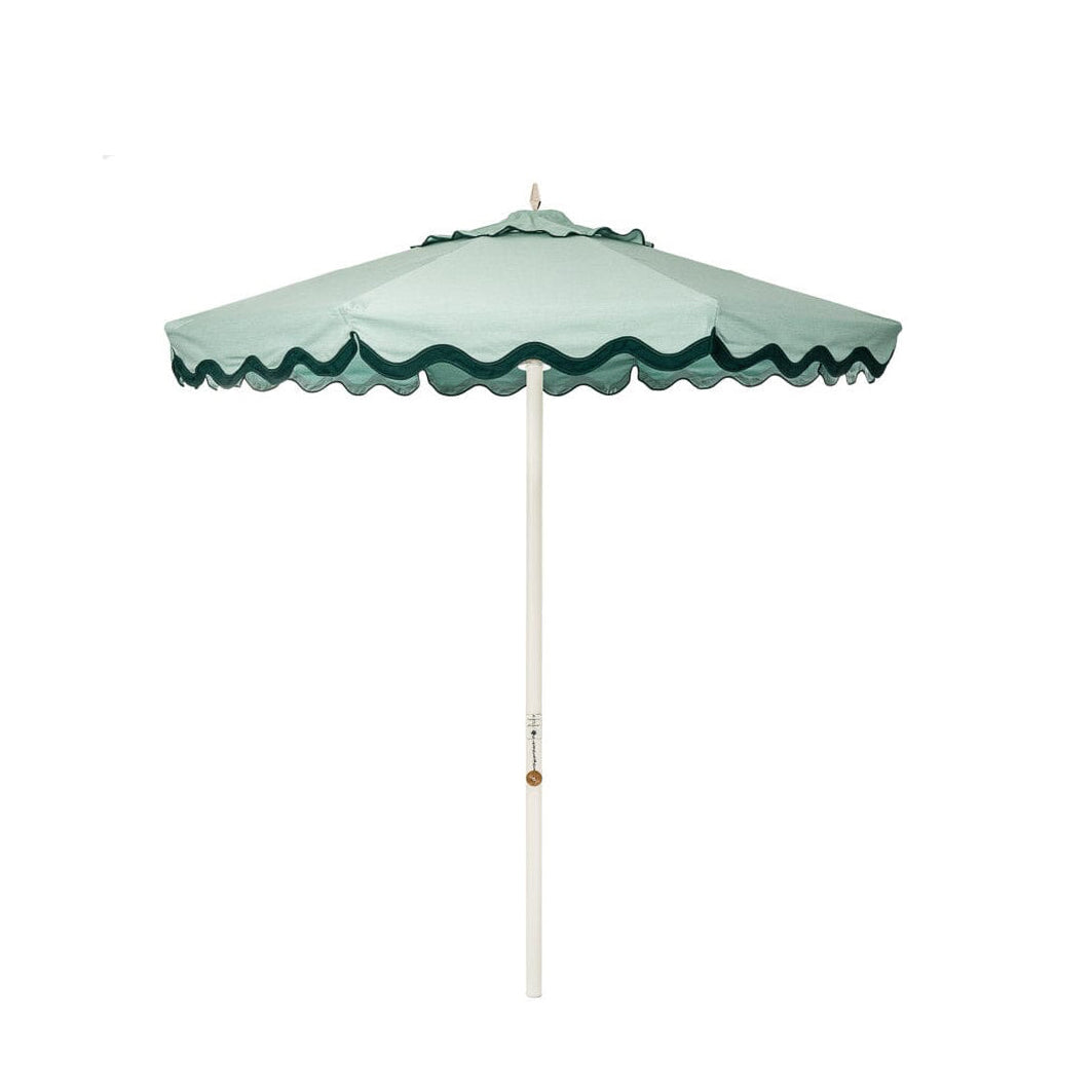 Product image of The Resort Market Umbrella in Rivie Green | 8' Antique White Frame Bundle Business & Pleasure Co.