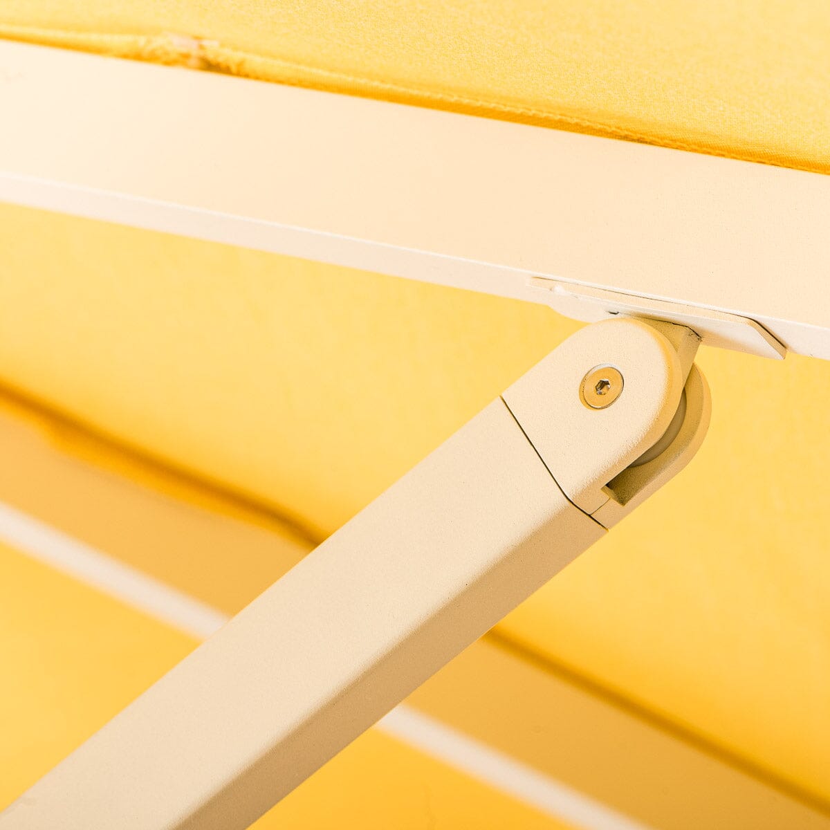 The Resort Market Umbrella in Rivie Mimosa | 10' Antique White Frame Bundle Business & Pleasure Co.