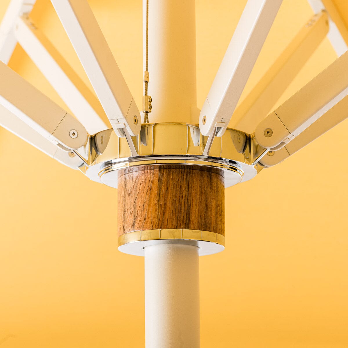 The Resort Market Umbrella in Rivie Mimosa | 12' Antique White Frame Bundle Business & Pleasure Co.