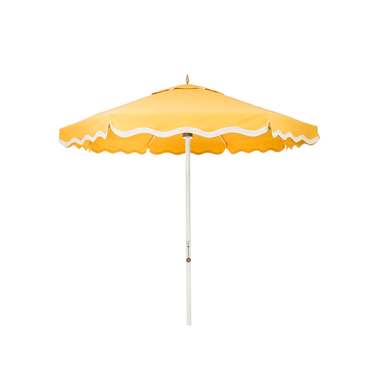 The Resort Market Umbrella in Rivie Mimosa | 8' Antique White Frame Bundle Business & Pleasure Co.