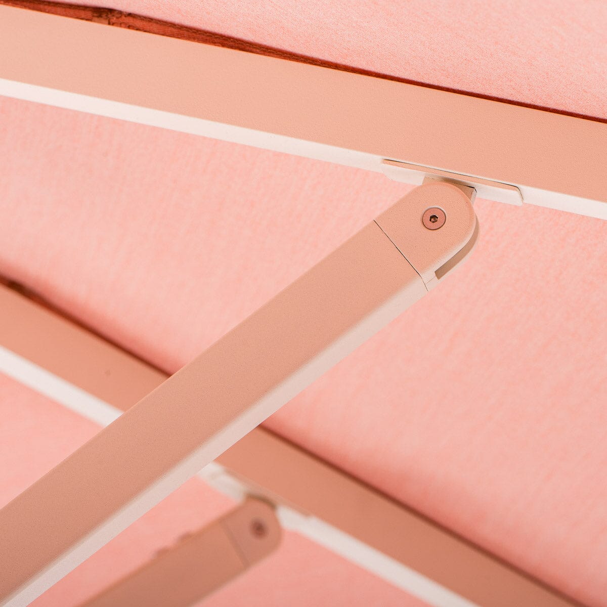 The Resort Market Umbrella in Rivie Pink | 12' Antique White Frame Bundle Business & Pleasure Co.