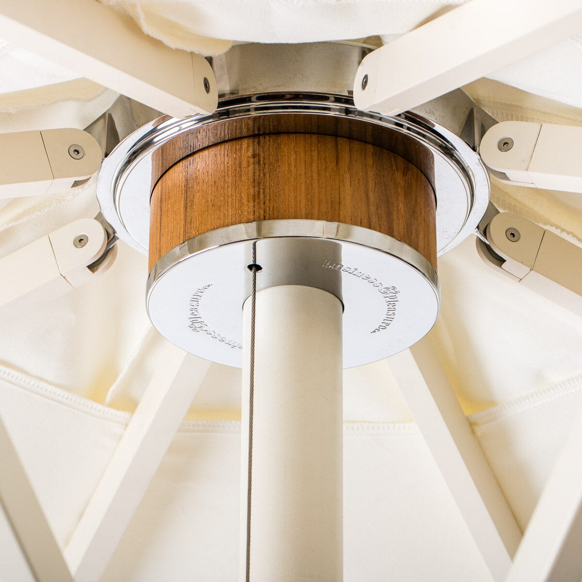 The Resort Market Umbrella in Straight White | 12' Antique White Frame Resort Market Bundle Business & Pleasure Co.