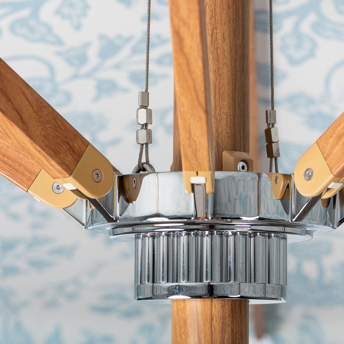 The Resort Market Umbrella in Sky Blue | 10' Transfer Teak Frame Resort Market Umbrella Business & Pleasure Co.