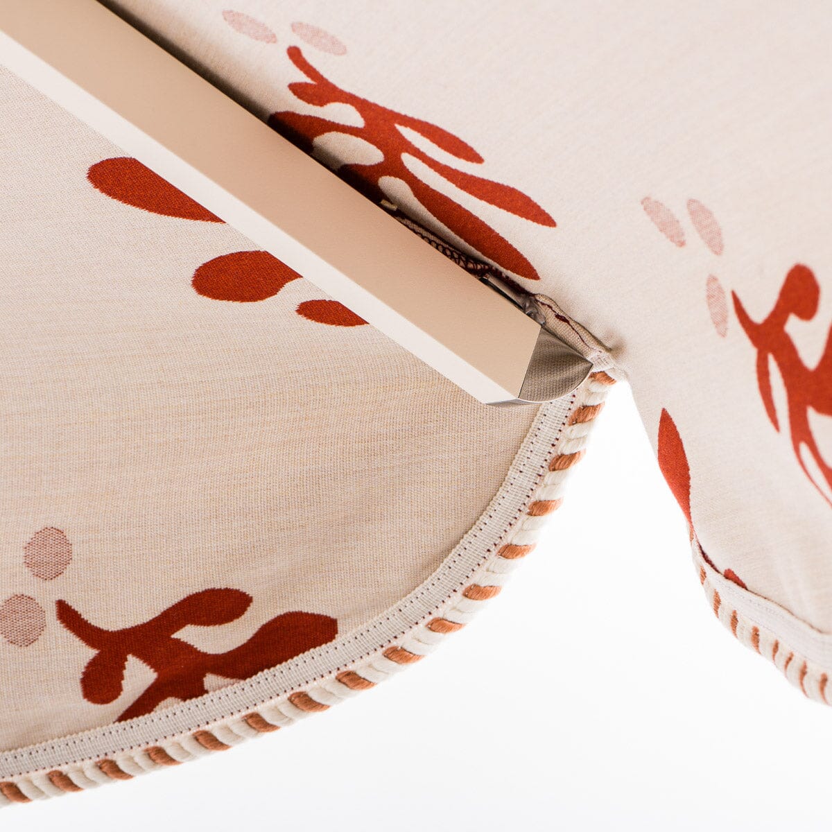 The Resort Market Umbrella in Casa Seaglass Terracotta Red | 10' Antique White Frame Bundle Business & Pleasure Co.