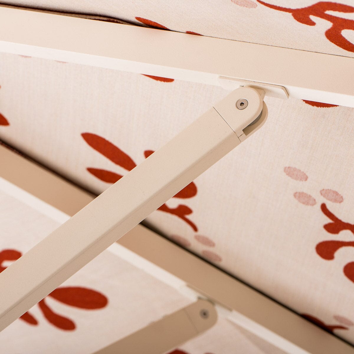 The Resort Market Umbrella in Casa Seaglass Terracotta Red | 10' Antique White Frame Bundle Business & Pleasure Co.