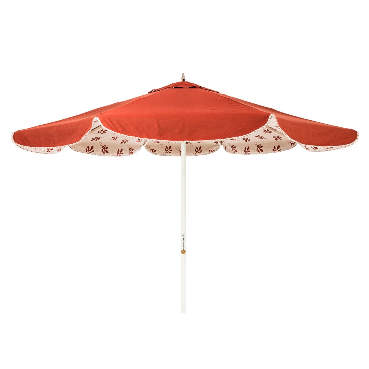 The Resort Market Umbrella in Casa Seaglass Terracotta Red | 12' Antique White Frame Bundle Business & Pleasure Co.