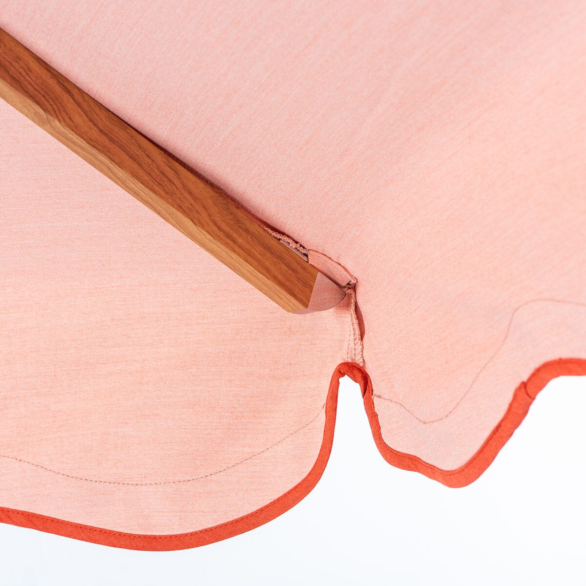 The Resort Market Umbrella in Rivie Pink | 10' Transfer Teak Frame Resort Market Umbrella Business & Pleasure Co.