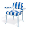 Swatch for The Waterhouse Dining Chair in Crew Mediterranean Blue Stripe | Powder Blue Frame