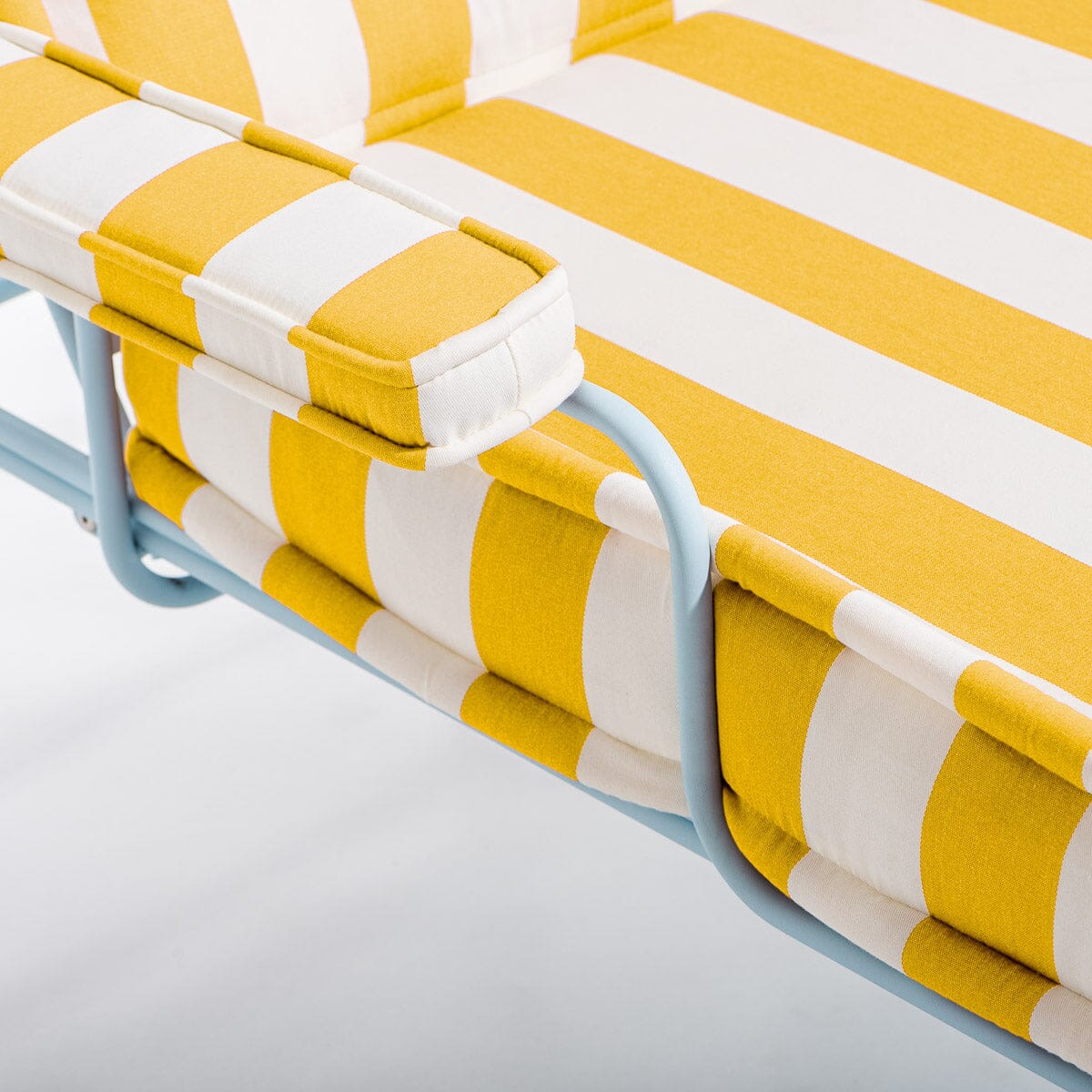 The Waterhouse Sun Lounger in Crew Mimosa Stripe | Powder Blue Frame Bundle Business & Pleasure Co.