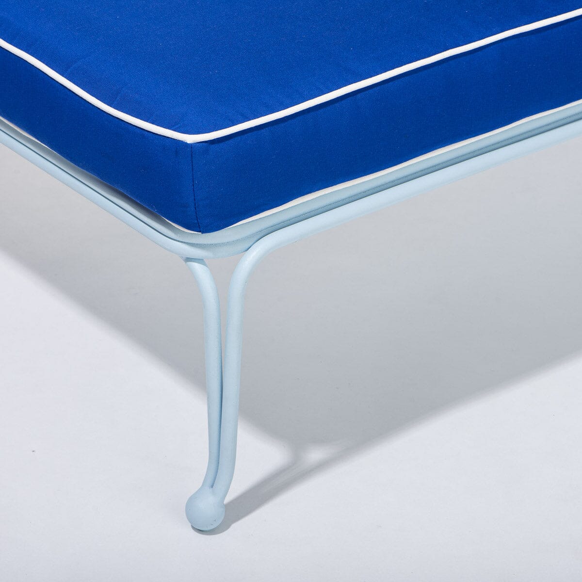The Waterhouse Sun Lounger in Rivie Mediterranean Blue | Powder Blue Frame Bundle Business & Pleasure Co.