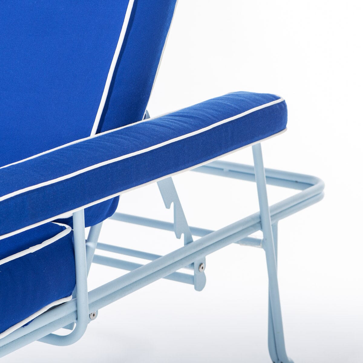 The Waterhouse Sun Lounger in Rivie Mediterranean Blue | Powder Blue Frame Bundle Business & Pleasure Co.